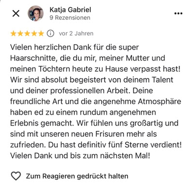 5 sterne Bewertung  Katja Gab.