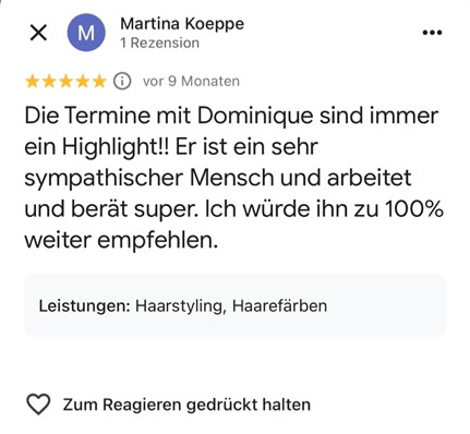 5 sterne Bewertung  martina K.