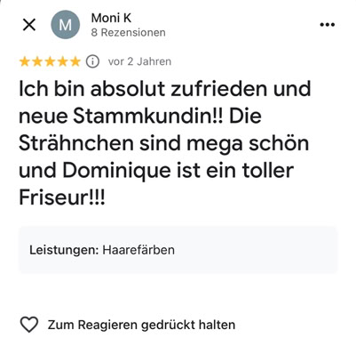 5 sterne Bewertung Moni k